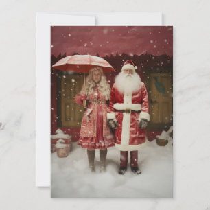 Kerstman en vrouw kaart