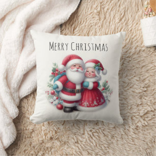 Kerstman en vrouw kussen