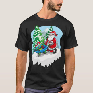 Kerstman en zijn cadeauwagen t-shirt