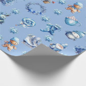 Kerstman en zijn kerstvrienden cadeaupapier (Hoek)