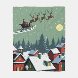 Kerstman en zijn slee fleece deken