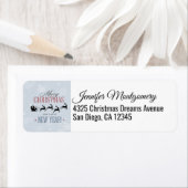 Kerstman en zijn vliegende rendierster Silhouette Etiket (Insitu)