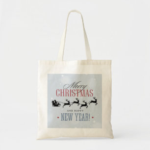 Kerstman en zijn vliegende rendierster Silhouette Tote Bag