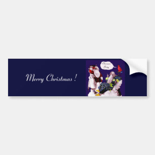 KERSTMAN, ENGELTJE & MERLIN Kerstfeest Bumpersticker