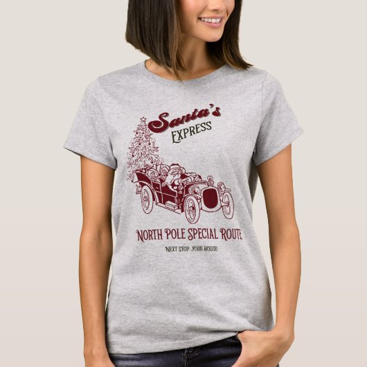 Kerstman Express Vitage Kerstmis T-shirt (Voorkant)