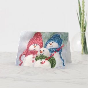 Kerstman familie feestdagen kaart