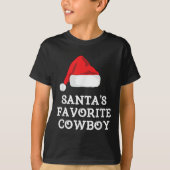 Kerstman Favoriete Cowboy Kersthoed Grappige Kerst T-shirt (Voorkant)