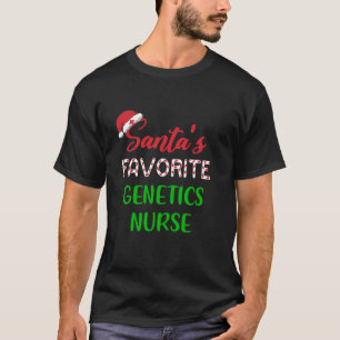 Kerstman Favoriete Genetica Verpleegster Grappige T-shirt