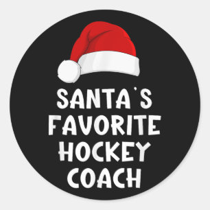 Kerstman Favoriete hockeycoach Funny Xmas Ronde Sticker