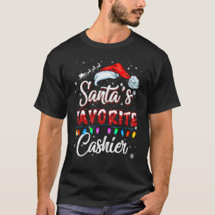 Kerstman Favoriete Kassier Santa Hoed Kerstmis T-shirt