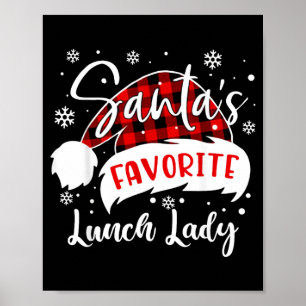 Kerstman Favoriete Lunch Dames Hoed Flanel Kerstmi Poster