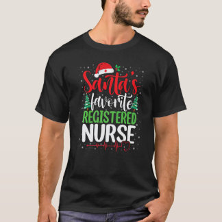 Kerstman Favoriete Verpleegster Kerst Kerstman  T-shirt