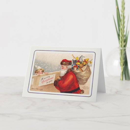  kerstman feestdagen kaart (Voorkant)