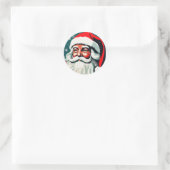  kerstman Feestdagen Ronde Sticker (Tas)