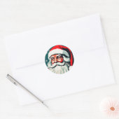  kerstman Feestdagen Ronde Sticker (Envelop)