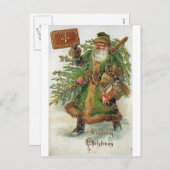 kerstman feestdagenkaart (Voorkant / Achterkant)