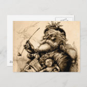  kerstman feestdagenkaart (Voorkant / Achterkant)