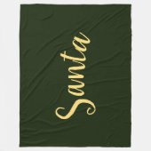 Kerstman Feestelijk Modern Script op Deep Forest G Fleece Deken (Voorkant)