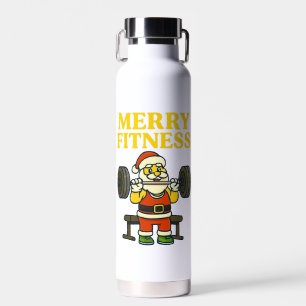 Kerstman Fitness Waterfles Santa Gym