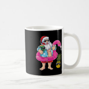 Kerstman Flamingo Ananas Strand Vakantie Kerstmis Koffiemok