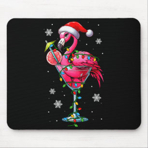Kerstman Flamingo Op Staart Gles Kerst Kleurrijk L Muismat