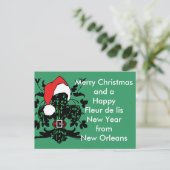 Kerstman Fleur DE lis Feestdagenkaart (Staand voorkant)