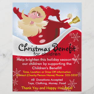 Kerstman-folder voor Kinderenfonds Flyer