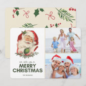 Kerstman Foto Vrolijke Kerstgroet Feestdagenkaart (Voorkant / Achterkant)