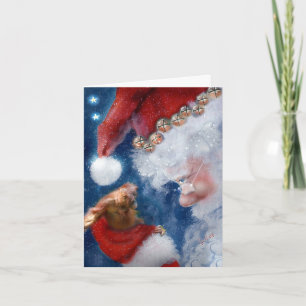 Kerstman gaat aap voor kerst feestdagen kaart