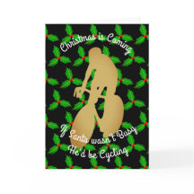 Kerstman gaat fietsen