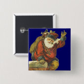  Kerstman gaat naar beneden schoorsteen Vierkante Button 5,1 Cm (Voorkant /achterkant)