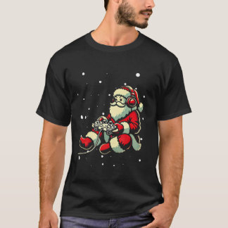 Kerstman Gamer Controller Kerst Retro Video T-shirt