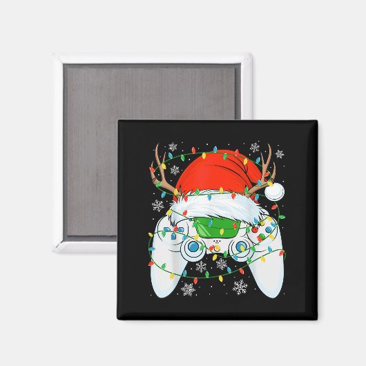 Kerstman Gamer Xmas Grappige Video Gaming Chri Magneet (Voorkant / Achterkant)