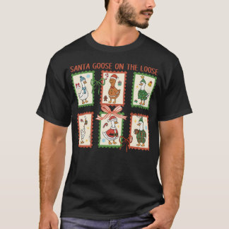 Kerstman Gans Op De Loose Prettige Gansemas Kerstm T-shirt
