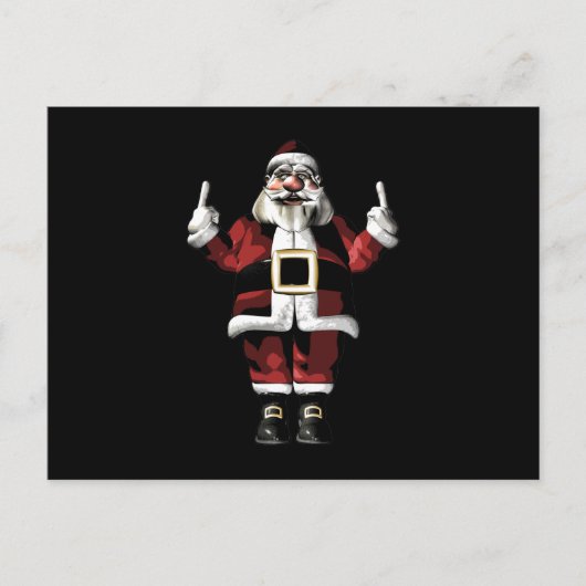 Kerstman geeft de vinger feestdagenkaart (Voorkant)
