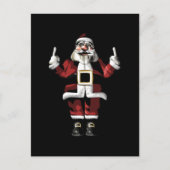 Kerstman geeft de vinger feestdagenkaart (Voorkant)