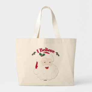  kerstman, geloof ik grote tote bag