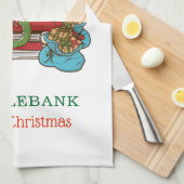 Kerstman - Gepersonaliseerde familie Theedoek (Quarter Fold)