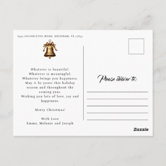 Kerstman gepersonaliseerde foto rood Briefkaart (Achterkant)