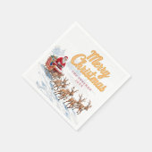  kerstman gepersonaliseerde kerstservetten servet (Hoek)