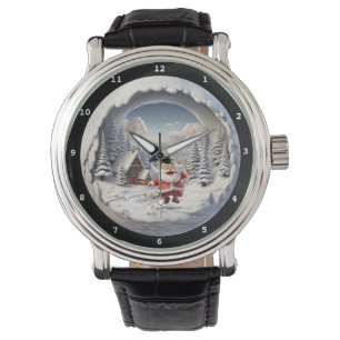 Kerstman Geschenk Reis Winter Polsuhr Horloge