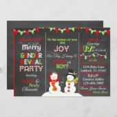 Kerstman Geslacht onthulling Uitnodiging (Voorkant / Achterkant)