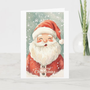 Kerstman gezicht dat je een vrolijk kerstfeest wen kaart