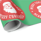 Kerstman Gezicht Kerstmis Cadeaupapier (Rol Hoek)