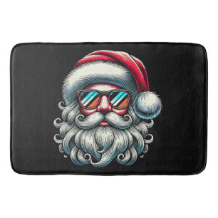 Kerstman Gezicht Retro Zonnebril Kerstmis Badmat