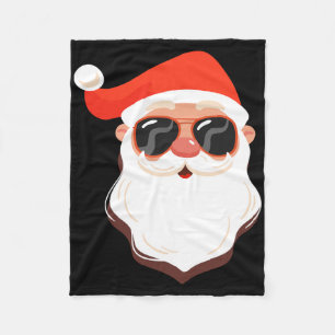 Kerstman Gezicht Zonnebril Met Hoed Baard Pret Ker Fleece Deken