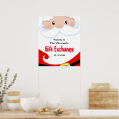 Kerstman Gift Exchange Welkomstbord Poster (Keuken)