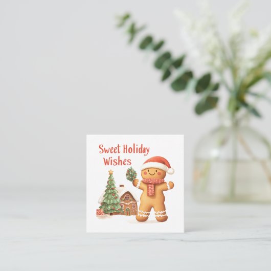 Kerstman Gingerbread Man Enclosure Kaart (Staand voorkant)