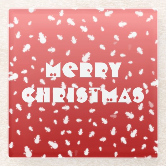 Kerstman Glazen Onderzetter (Voorkant)