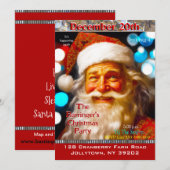 Kerstman glimlachend gelukkig feestelijk kerstfees kaart (Voorkant / Achterkant)